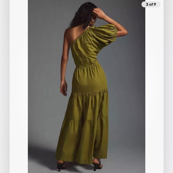 Anthropologie S/W/F Tiered One-Shoulder Maxi Dress Size LP. B27 - Picture 3 of 8